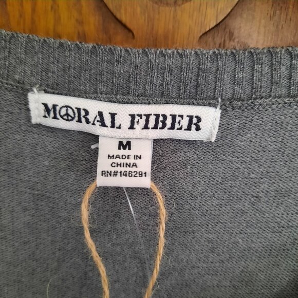 Moral Fiber Zip-Neck Ribbed Tunic Knit Sweater Dress NWT! - Gray, Size XS/Jr. M - Picture 10 of 16